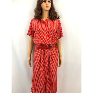 # 79 🦋683🦋 BGB Vintage 80s/90s Red Geometric Print Shirt Dress L
